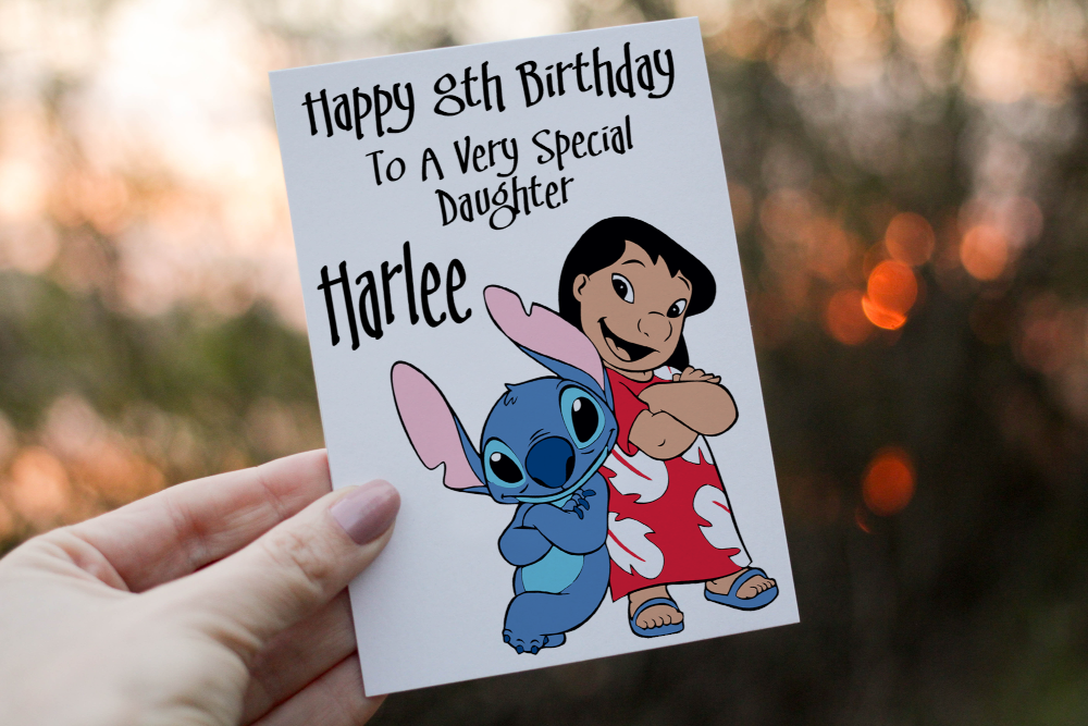 Lilo & Stitch Daughter Birthday Card, Card for Daughter